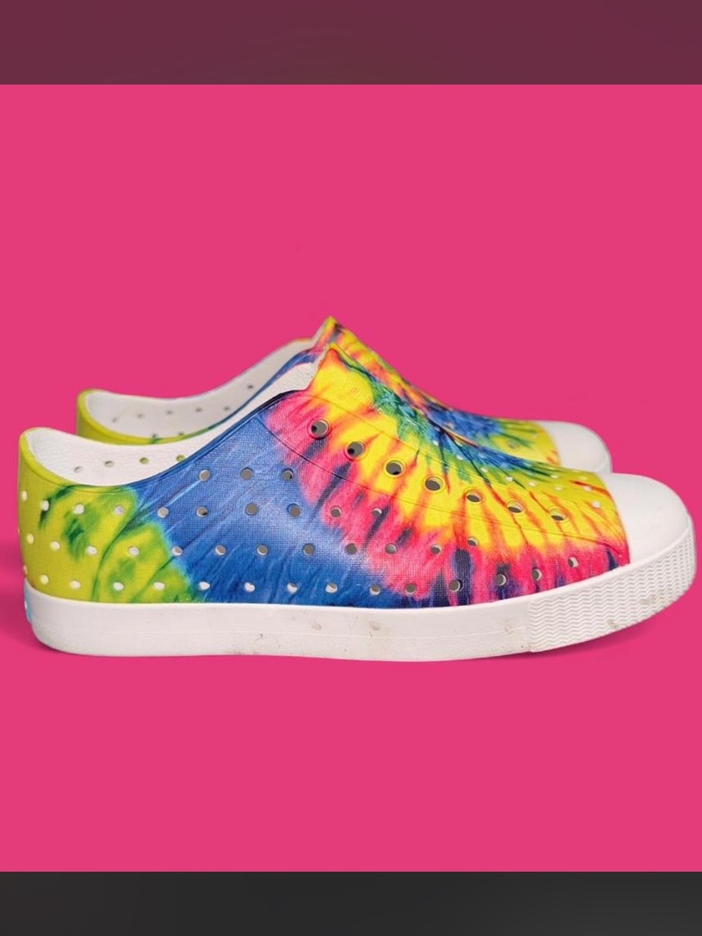 NATIVE YOUTH Kids Tie-Dye Slip-On Sneakers - Yellow, Blue, Pink, Green